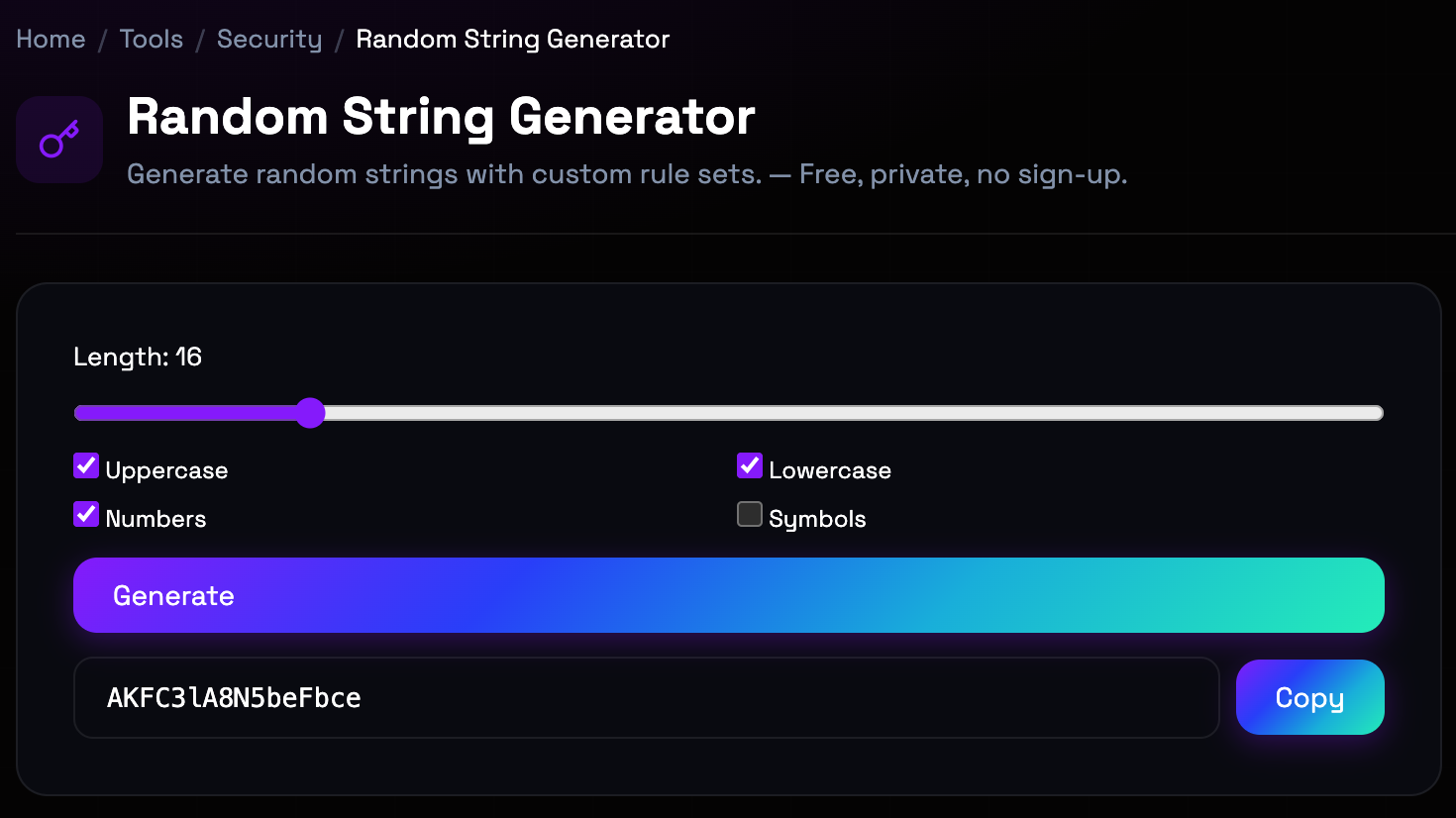 How to use Random String Generator online — free, fast, and private